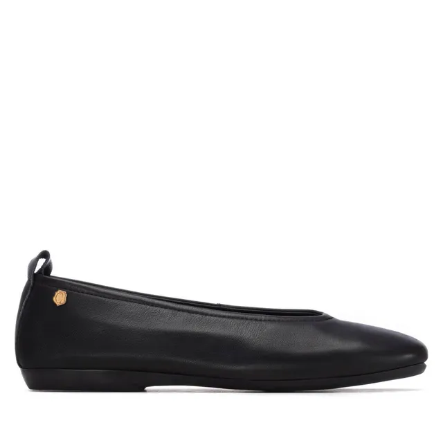 Carmela 16314009 ballerine cuir noir semelle coussinée