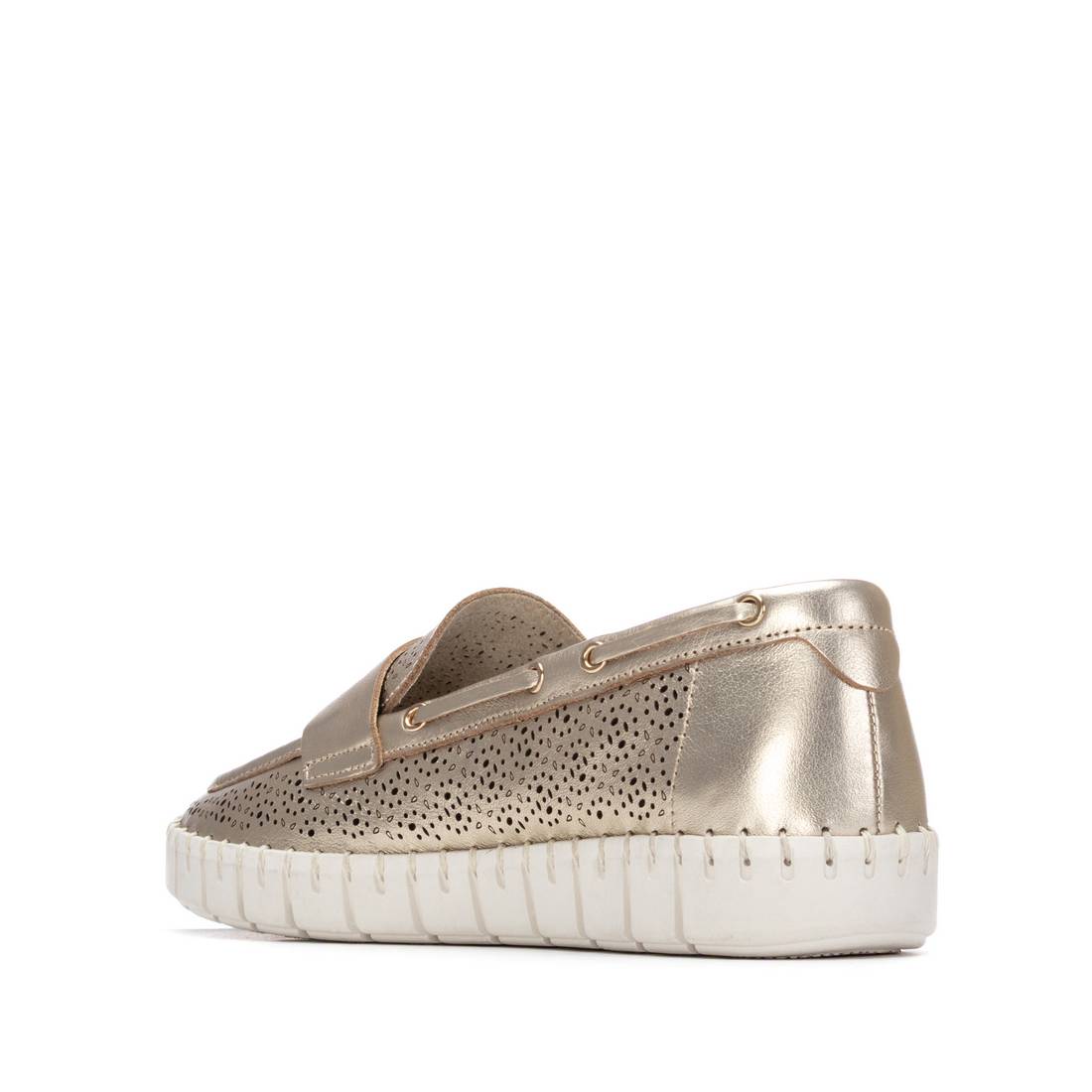 Carmela 16321204 mocassins femme or cuir ajouré