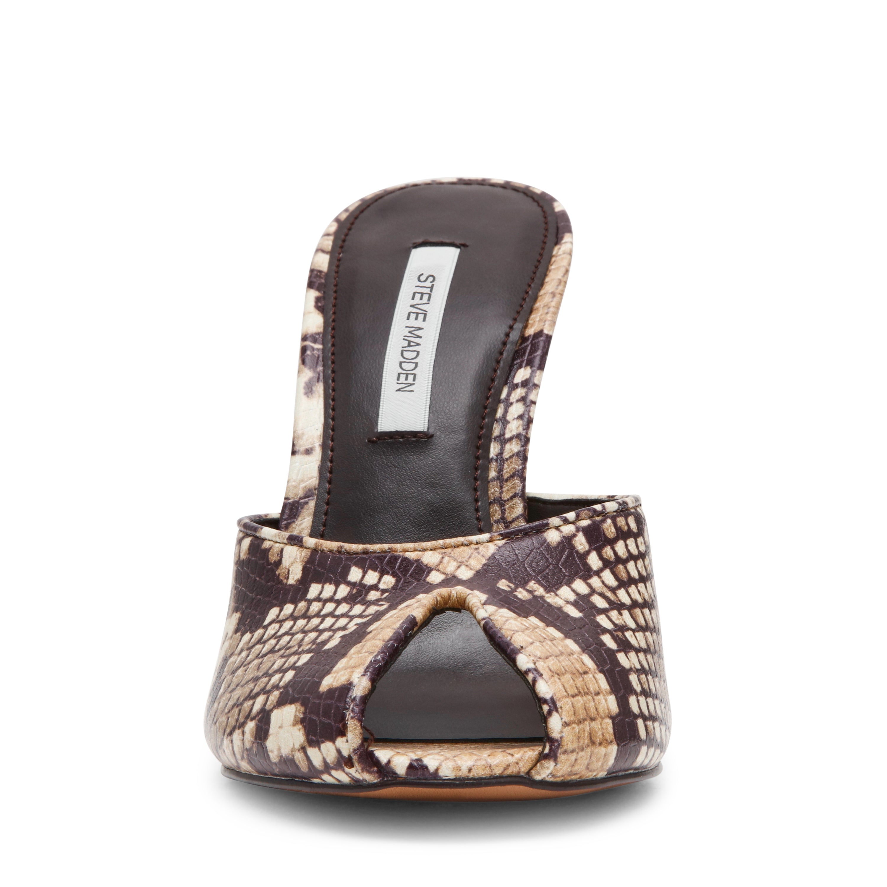 Steve Madden Jaylee mules talon cuir serpent tan