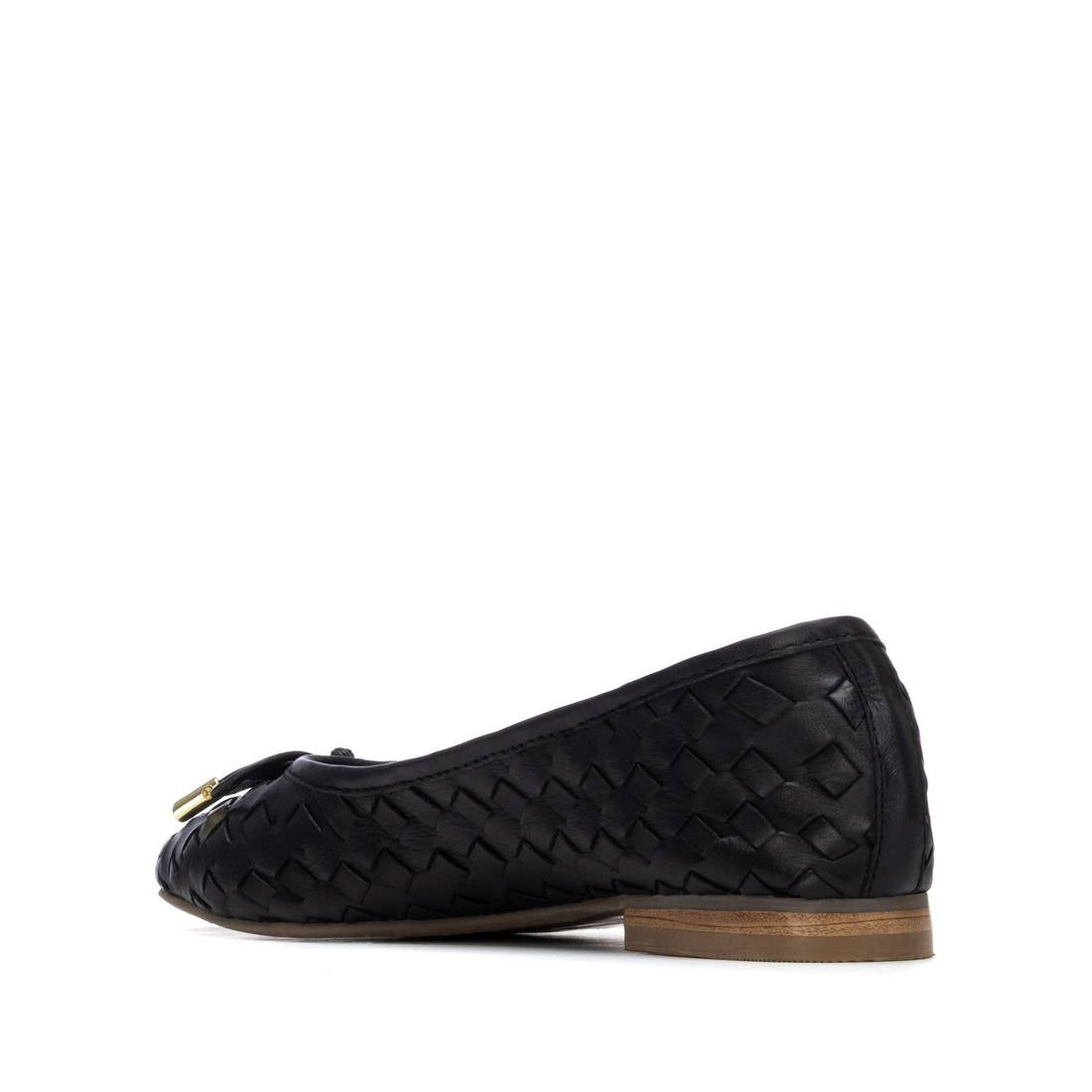 Carmela 16300101 ballerine cuir noir tressé