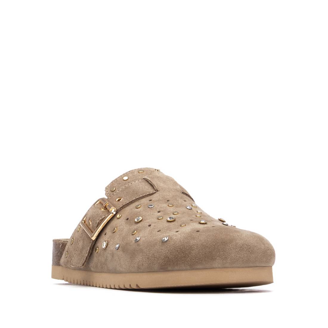 Carmela 16328002 sabots femme taupe cuir plat