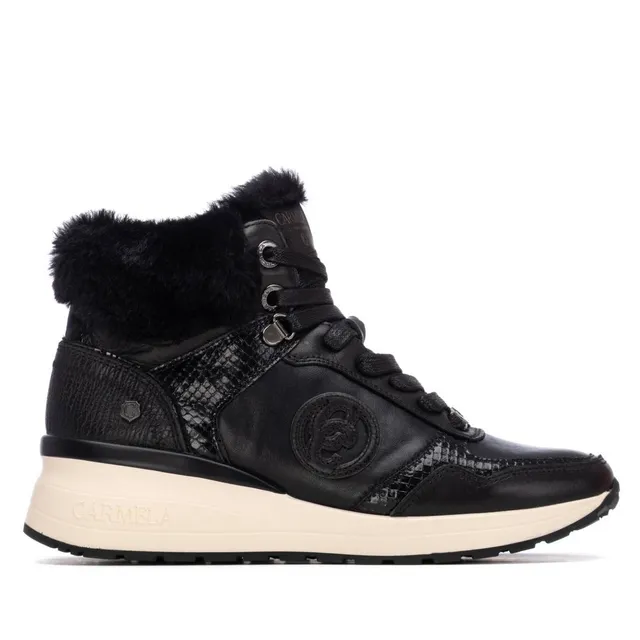 Carmela 16265402 bottines femme noir cuir fourré