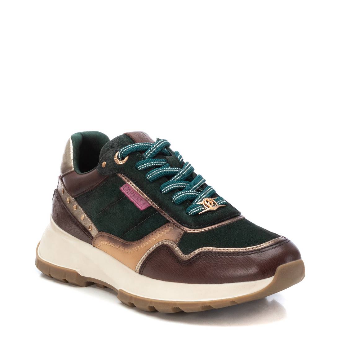 Carmela 16182703 sneaker verte cuir compensée