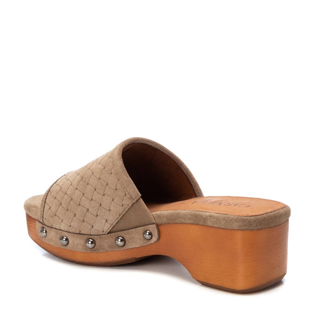 Carmela 16063501 sabots femme cuir marron gravé