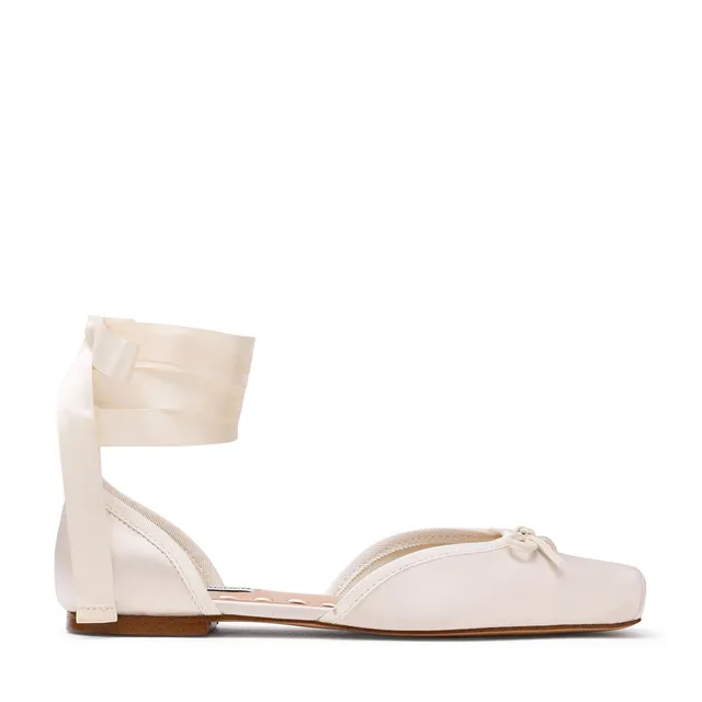 Steve Madden Leonora ballerines satin ivoire plates