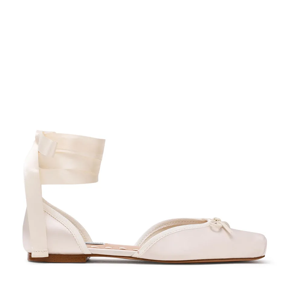 Steve Madden Leonora ballerines satin ivoire plates
