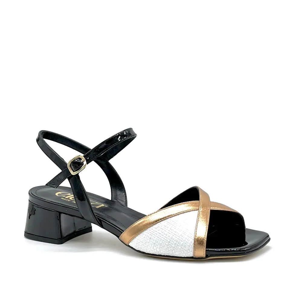 Elata 15157 sandales vernis raphia talon 3,5 cm
