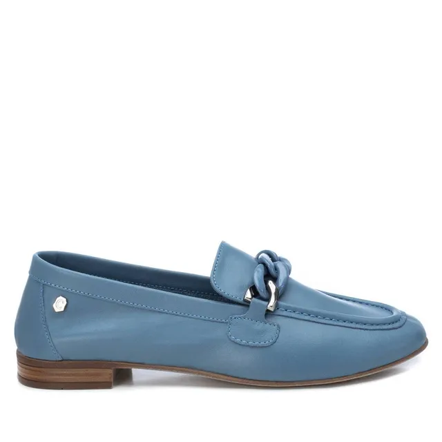 Carmela 16073704 mocassin cuir bleu chaîne