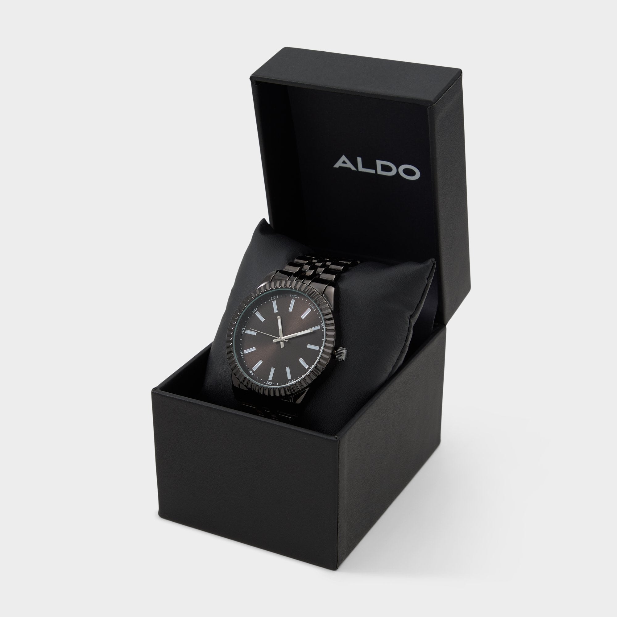 ALDO Eliott montre cadran noir bracelet gris
