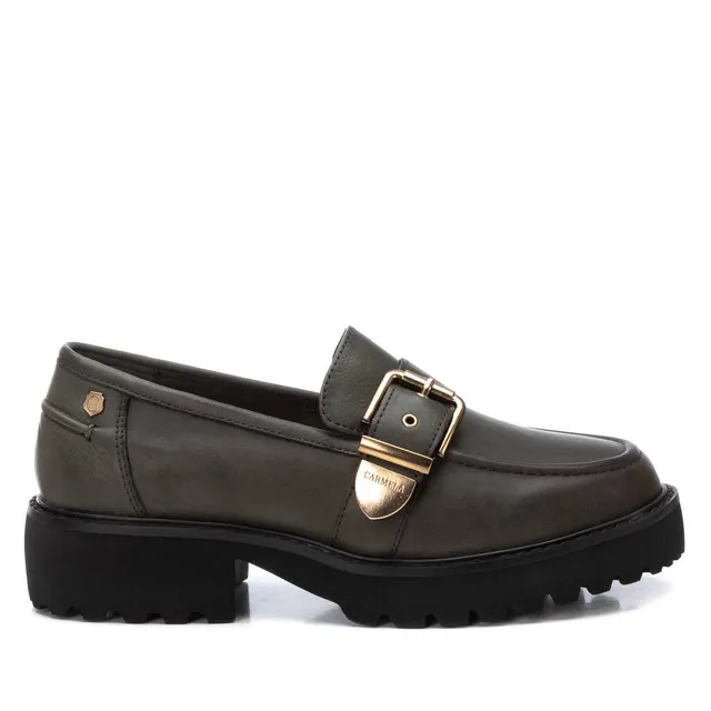 Carmela 16190703 mocassin femme kaki cuir semelle épaisse