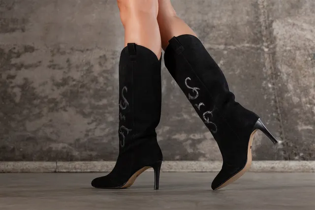 Coralie Masson Kate bottes cuir noir talon 7,5 cm