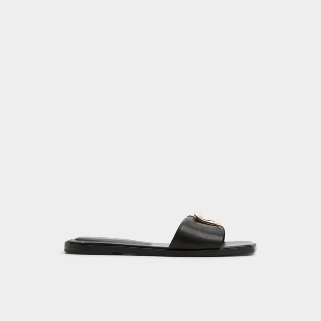 ALDO Tidella sandales plates noires cuir femme
