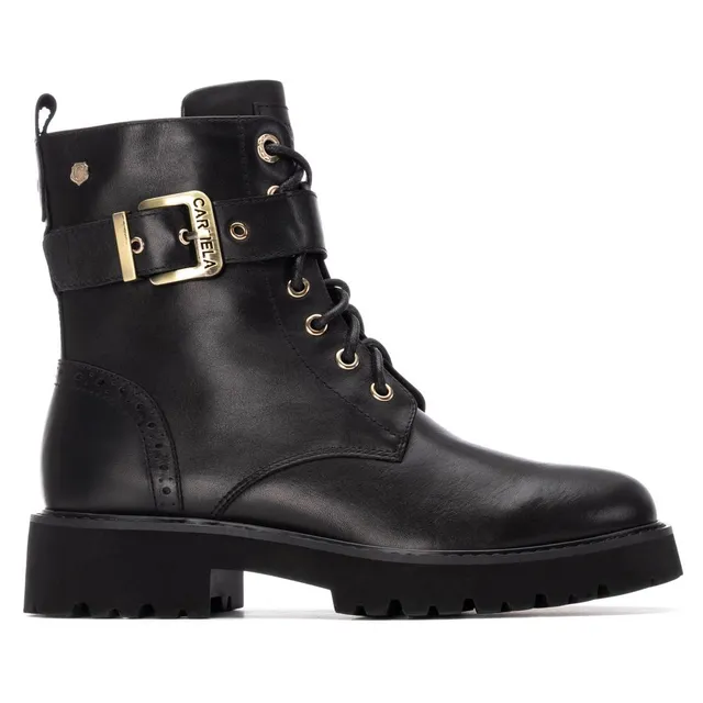 Carmela 16259801 bottines noires cuir à talon bas