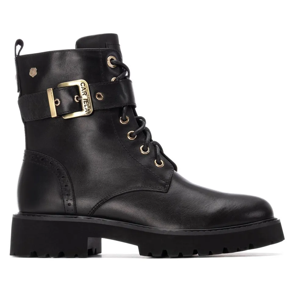 Carmela 16259801 bottines noires cuir à talon bas