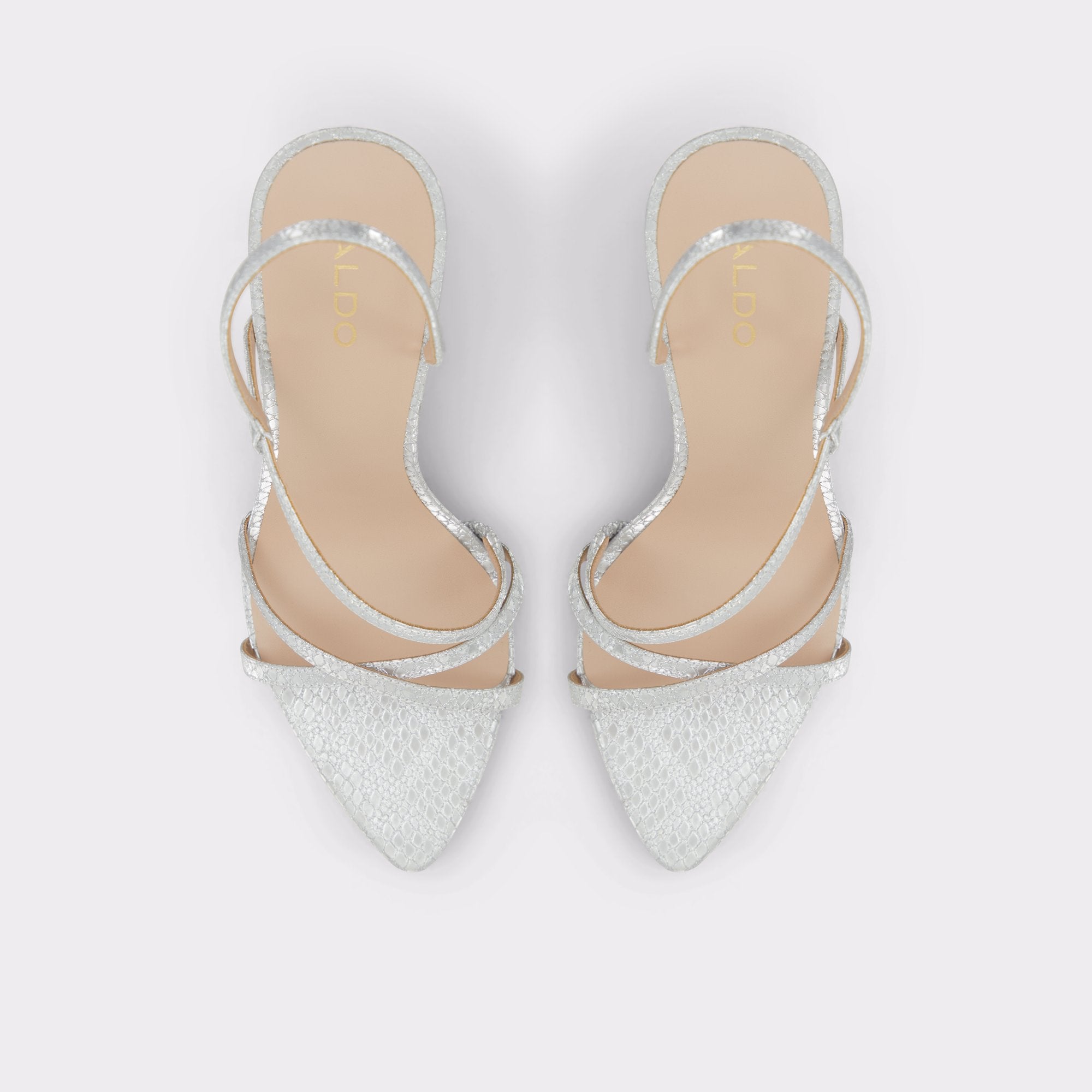 Aldo Resurge escarpins à brides argentés métallisés