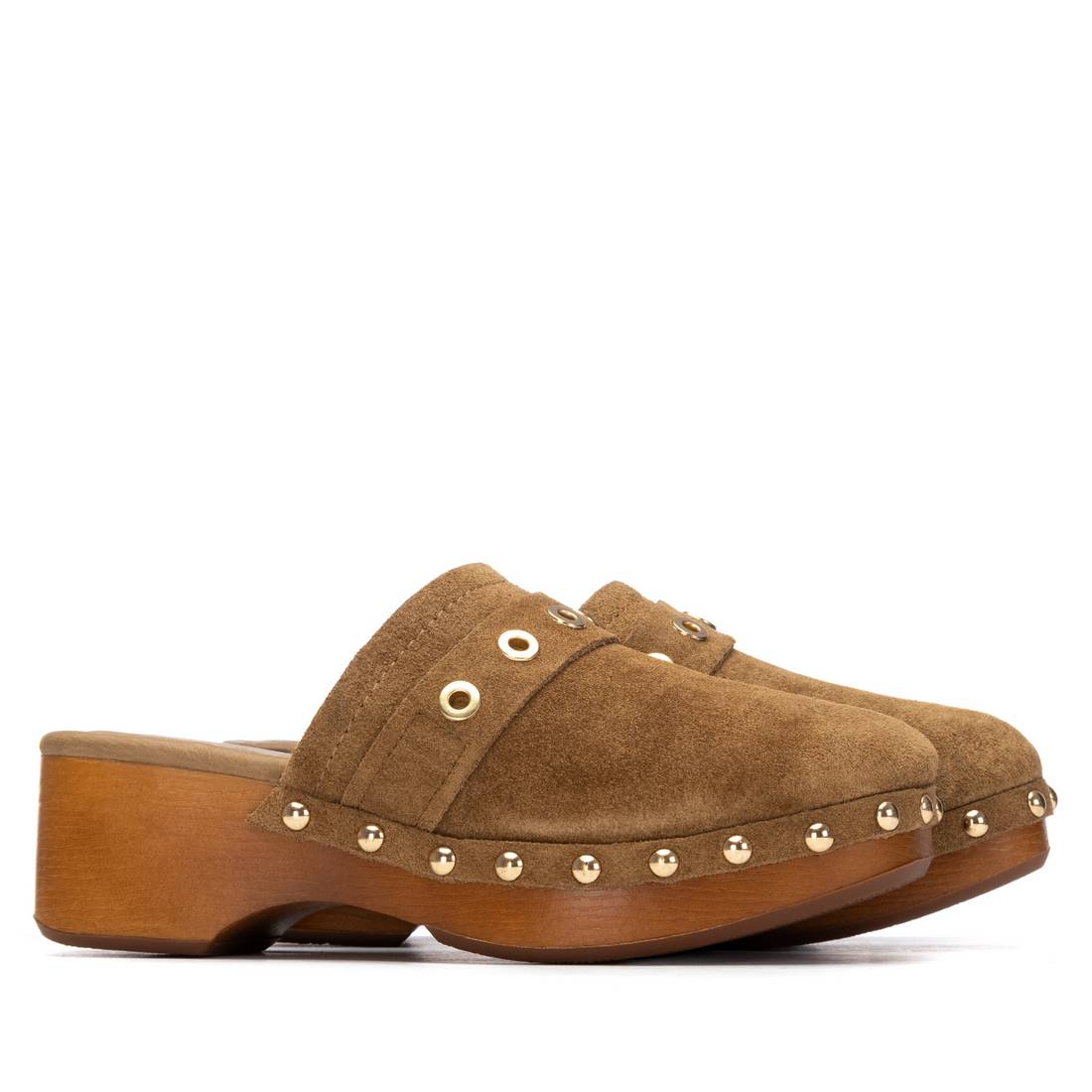 Carmela 16325502 sabot femme suède camel talon 6 cm