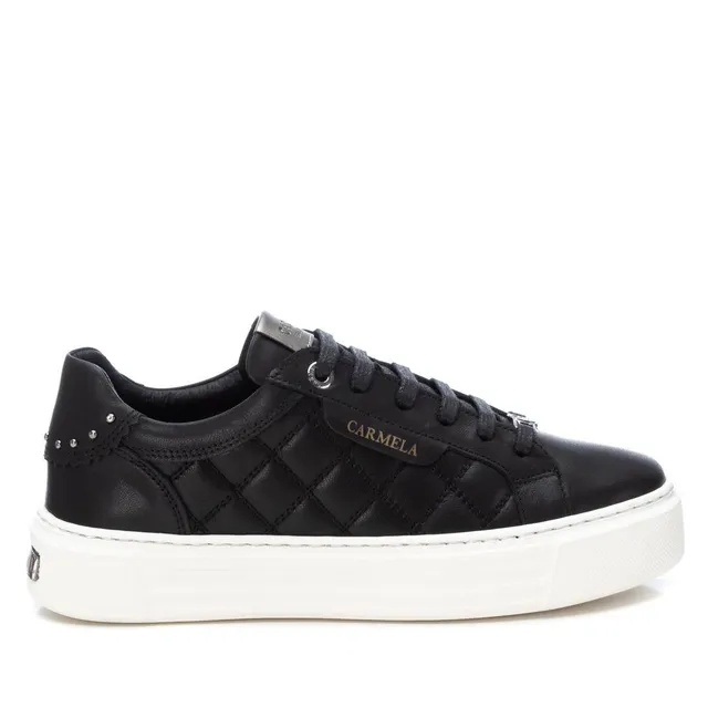 Carmela 16193401 baskets cuir noir plateforme lacets