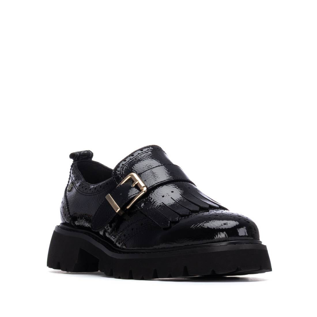 Carmela 16259405 mocassins femme noir vernis talon