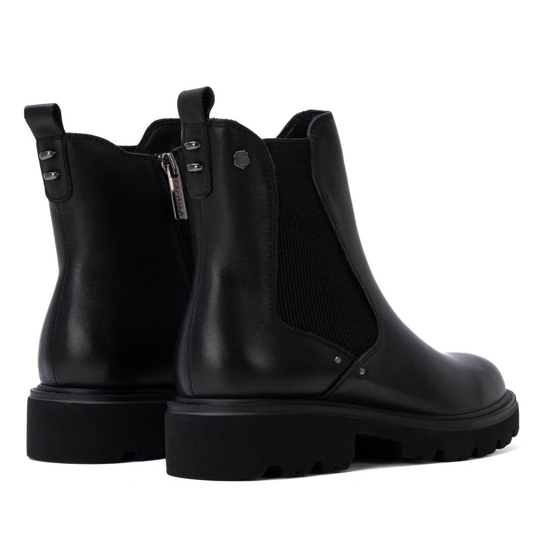 Carmela 16433801 bottines cuir noir talon bas