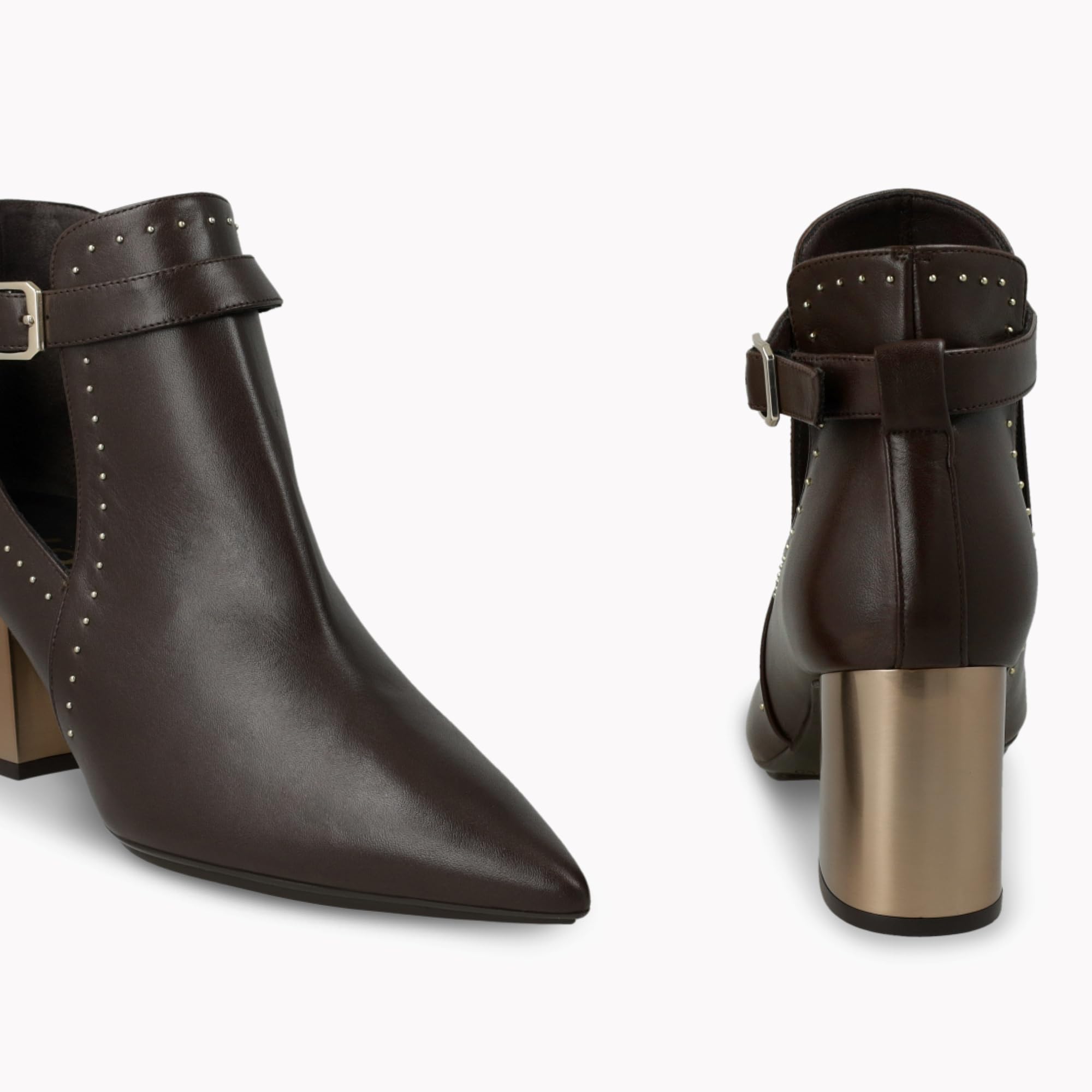 LODI Nutria bottines cuir marron talon stable