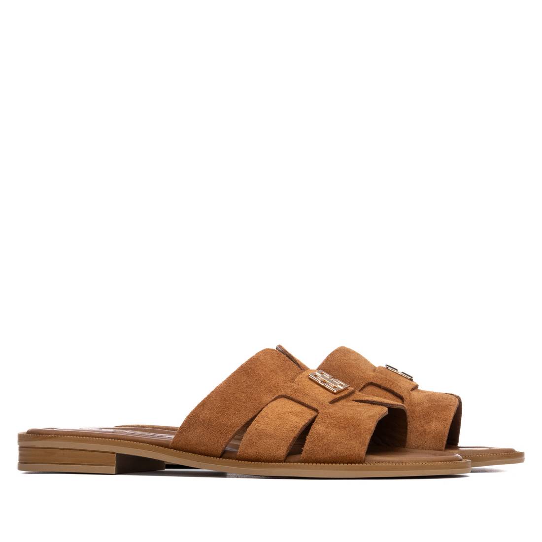 Carmela 16306105 sandale cuir camel plate