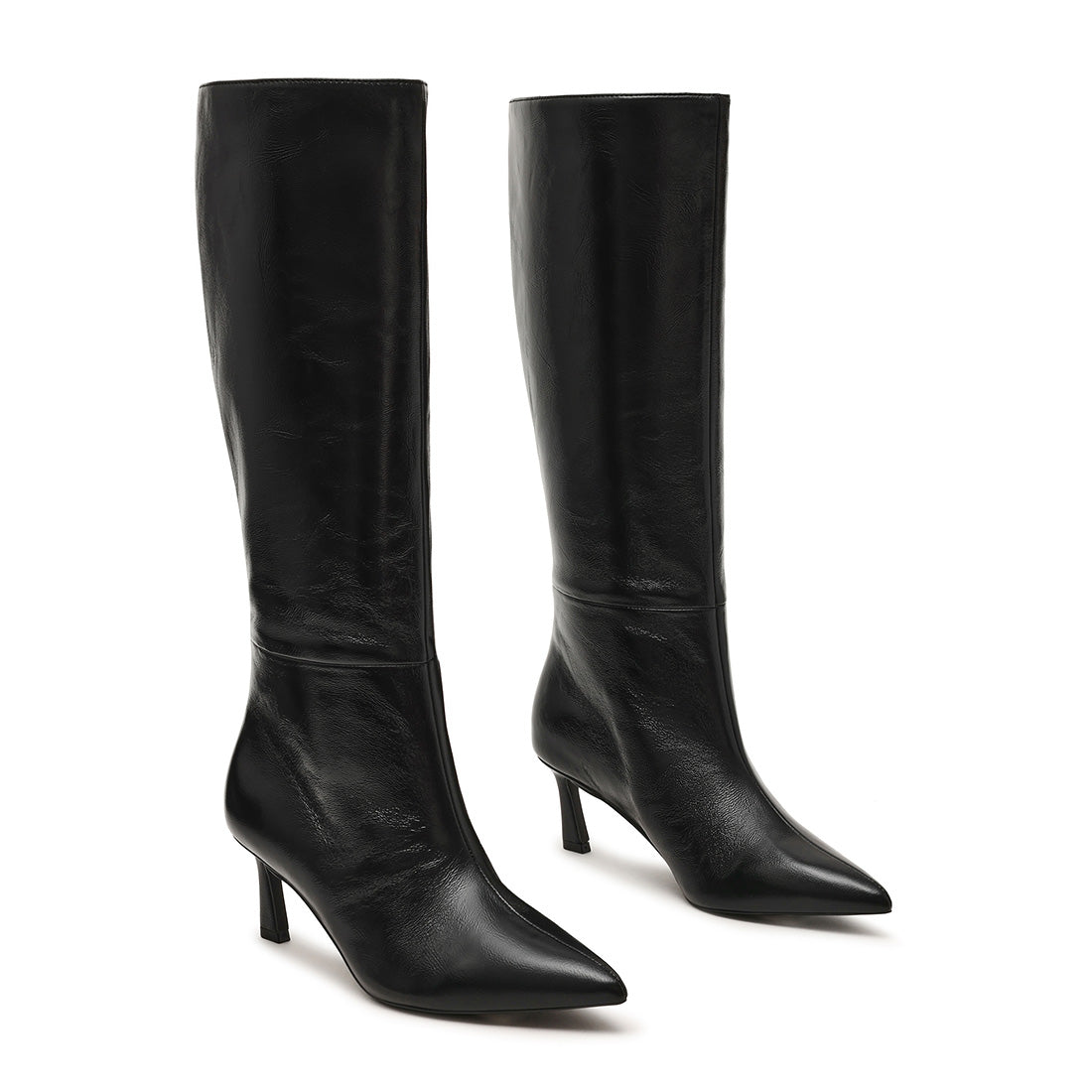 Steve Madden Lavan botte haute cuir noir talon 6 cm