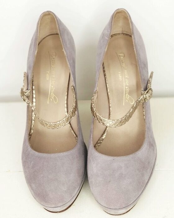Dessine Moi Un Soulier escarpin plateforme velours gris lavande 35