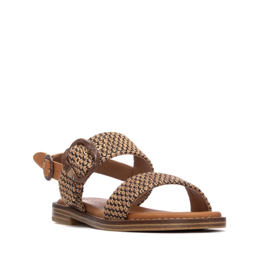 Carmela 16315901 sandale plate camel rafia