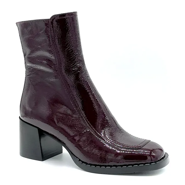 Elata 51504 bottines vernis bordeaux talon 6 cm