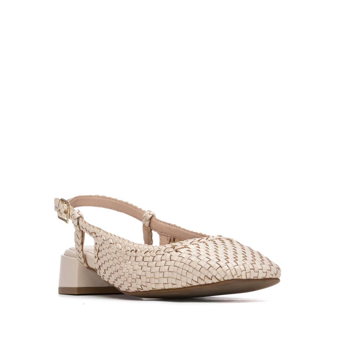 Carmela 16329702 ballerine blanche tressée bride cuir