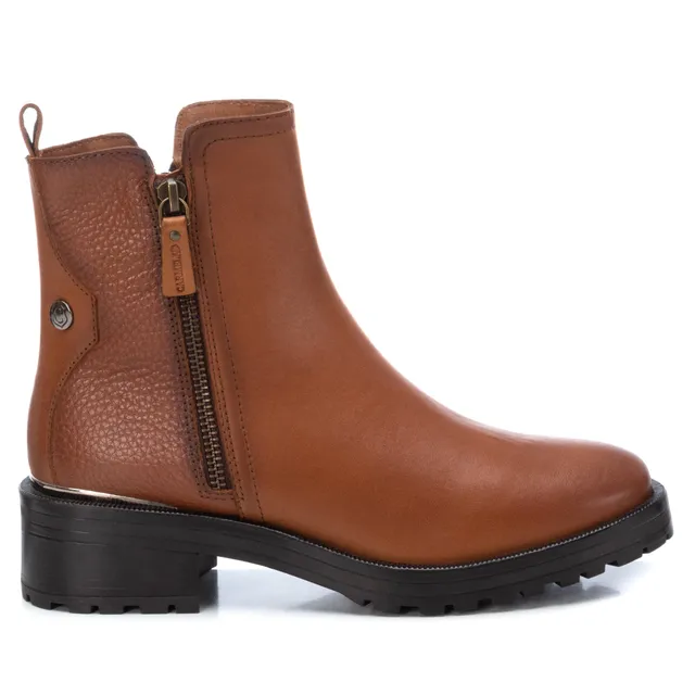Carmela 16027702 bottine plate cuir marron zip