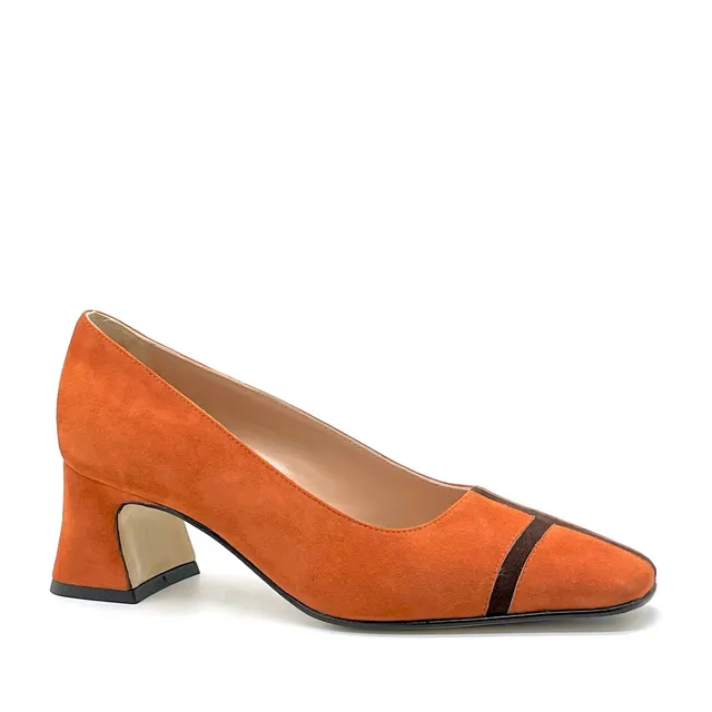 ELATA 53507 escarpins daim orange talon 5,5 cm