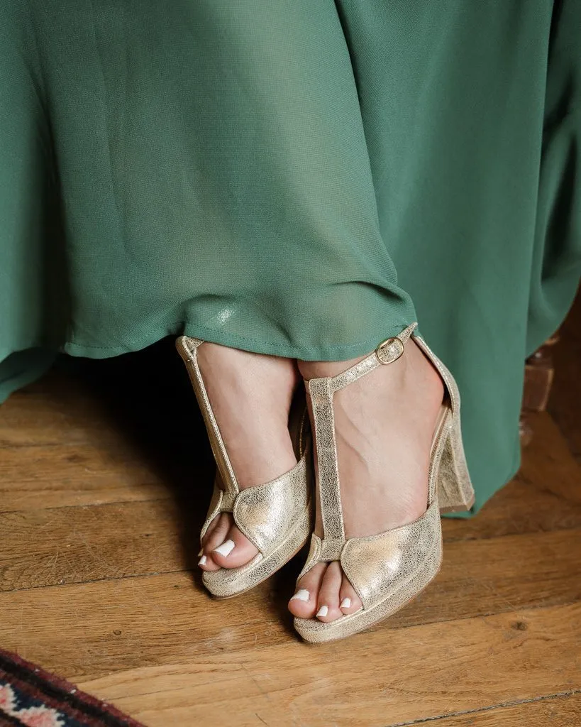 Dessine Moi Un Soulier Charlotte plateforme champagne
