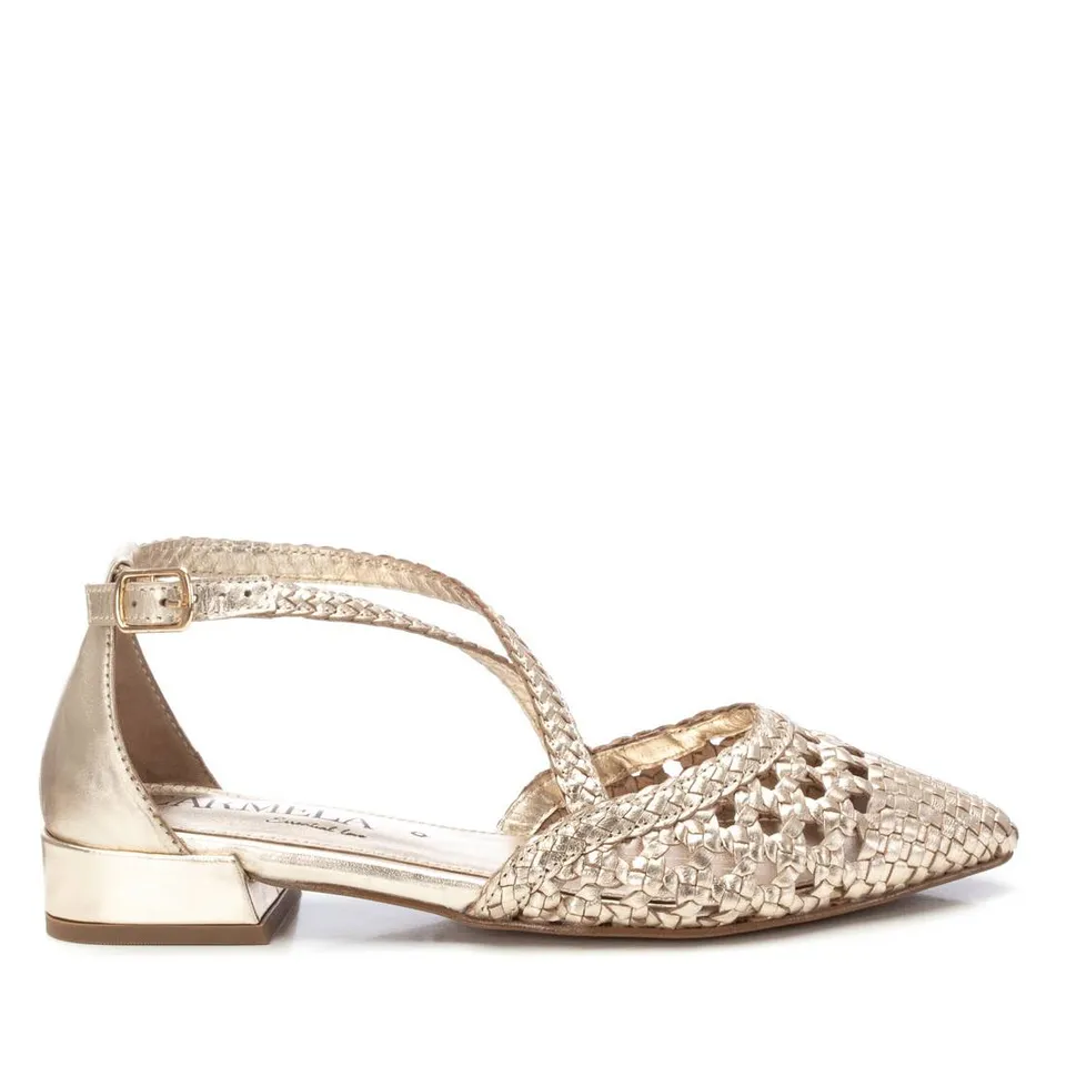 Carmela 16231901 ballerine cuir doré ajourée