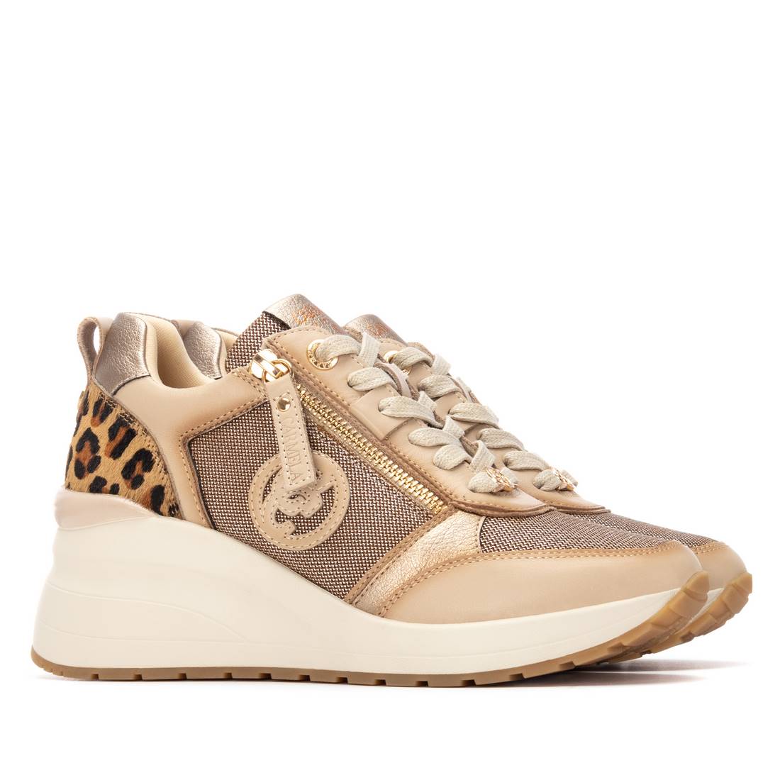 Carmela 16252102 basket beige cuir compensée