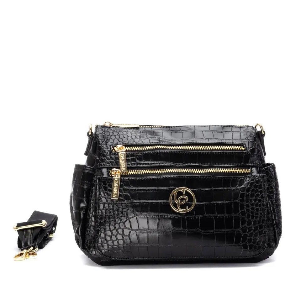 Carmela 18617105 sac bandoulière noir effet coco