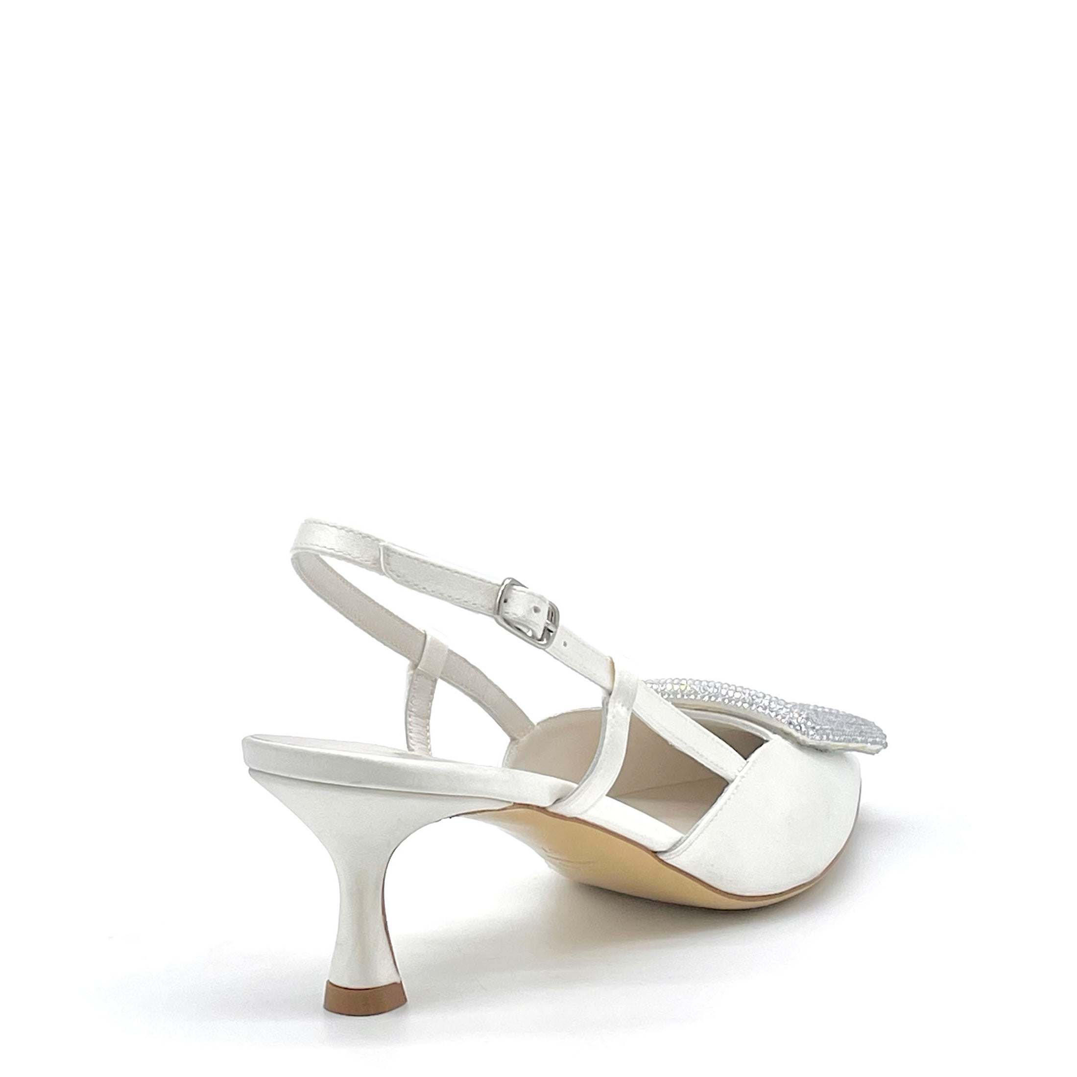 Elata S2538 slingbacks mariée blanc talon 5,5 cm