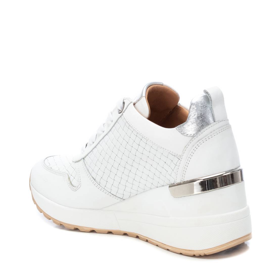 Carmela 16075601 basket compensée cuir blanc 7 cm