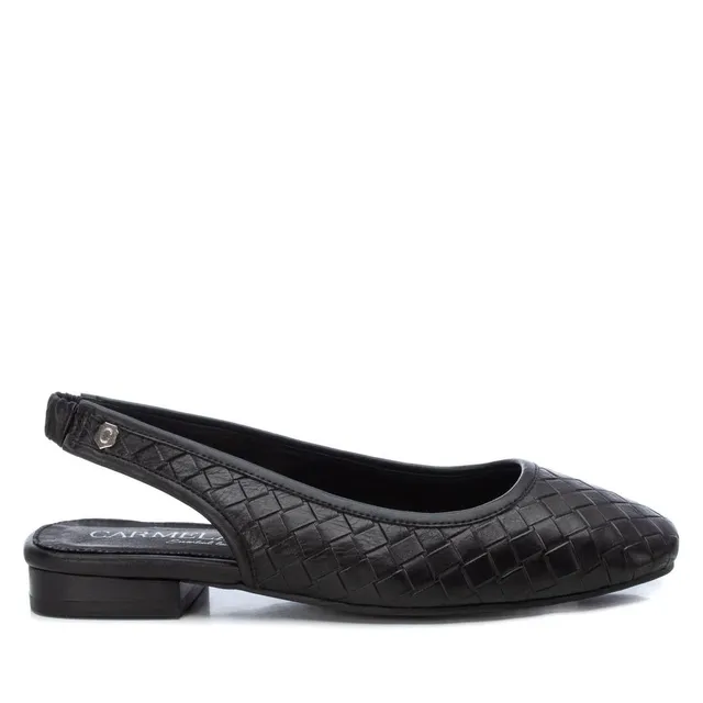 Carmela 16062403 ballerines cuir noir élastique motif