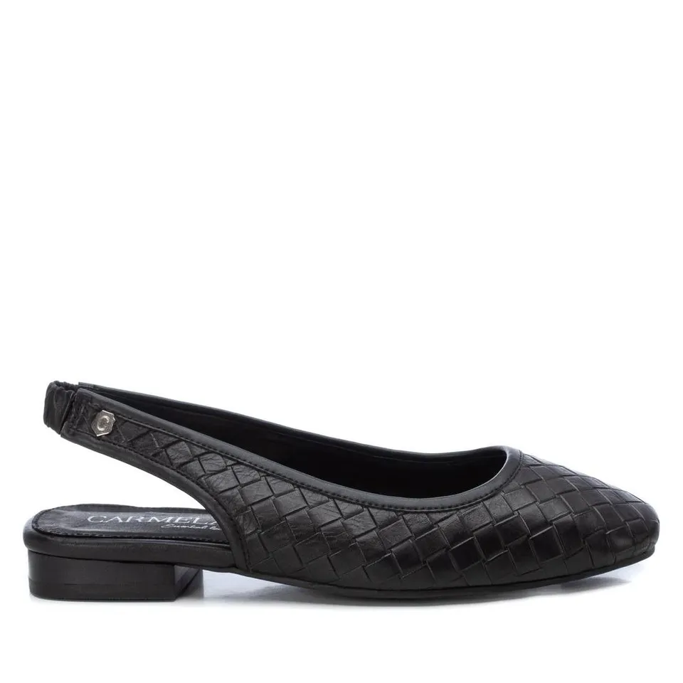 Carmela 16062403 ballerines cuir noir élastique motif