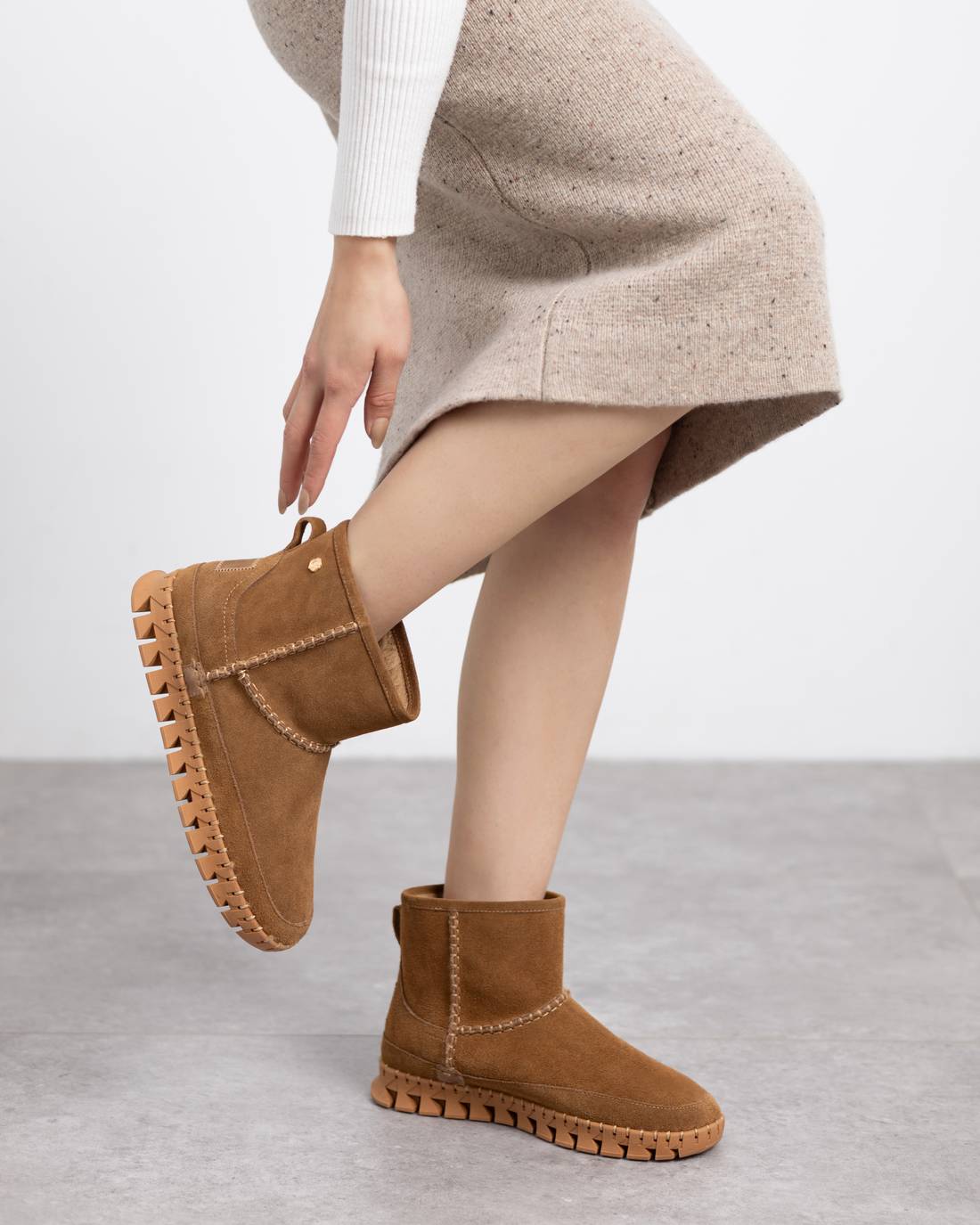 Carmela 16252901 bottines camel fourrées en cuir