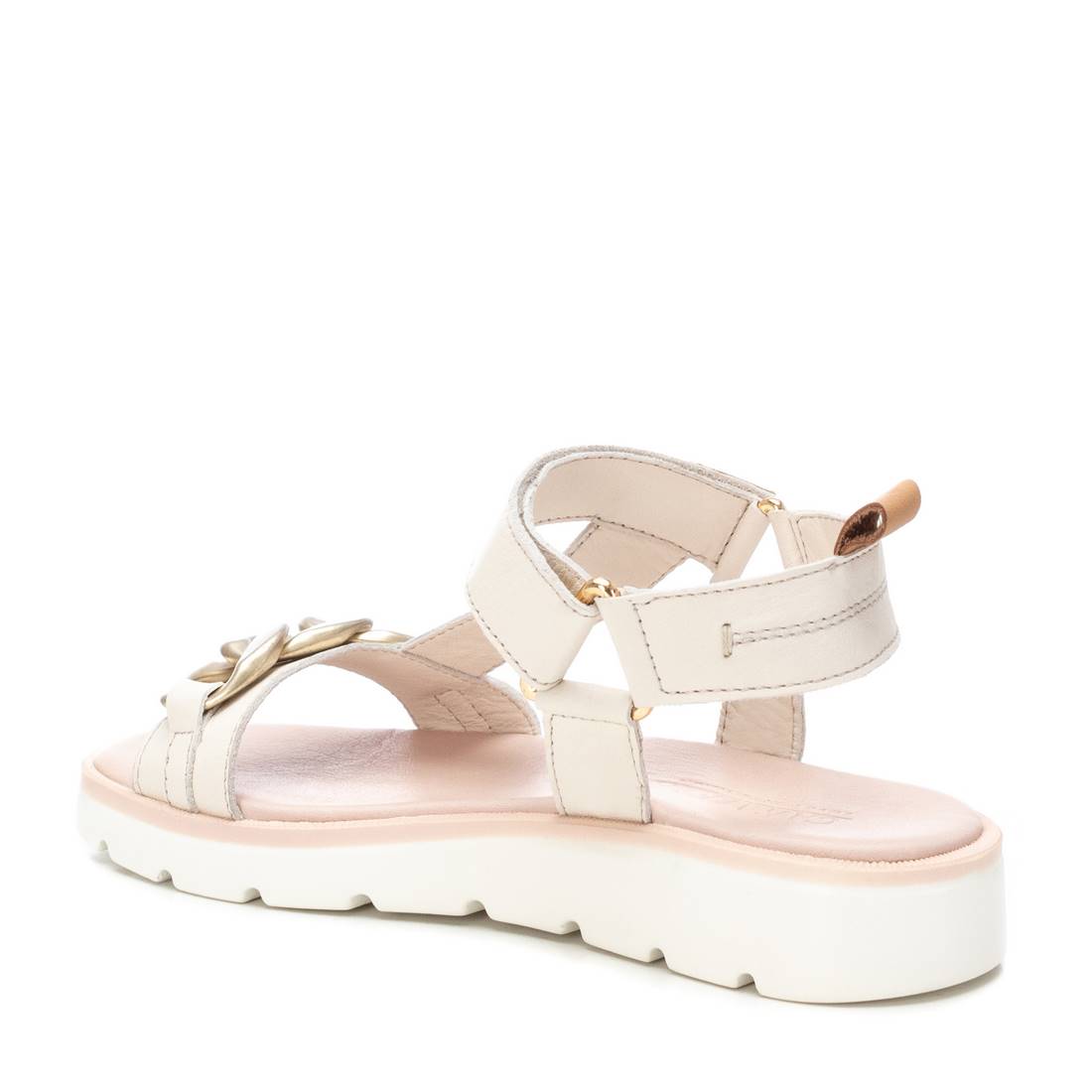 Carmela 16156204 sandale cuir blanc scratch plat
