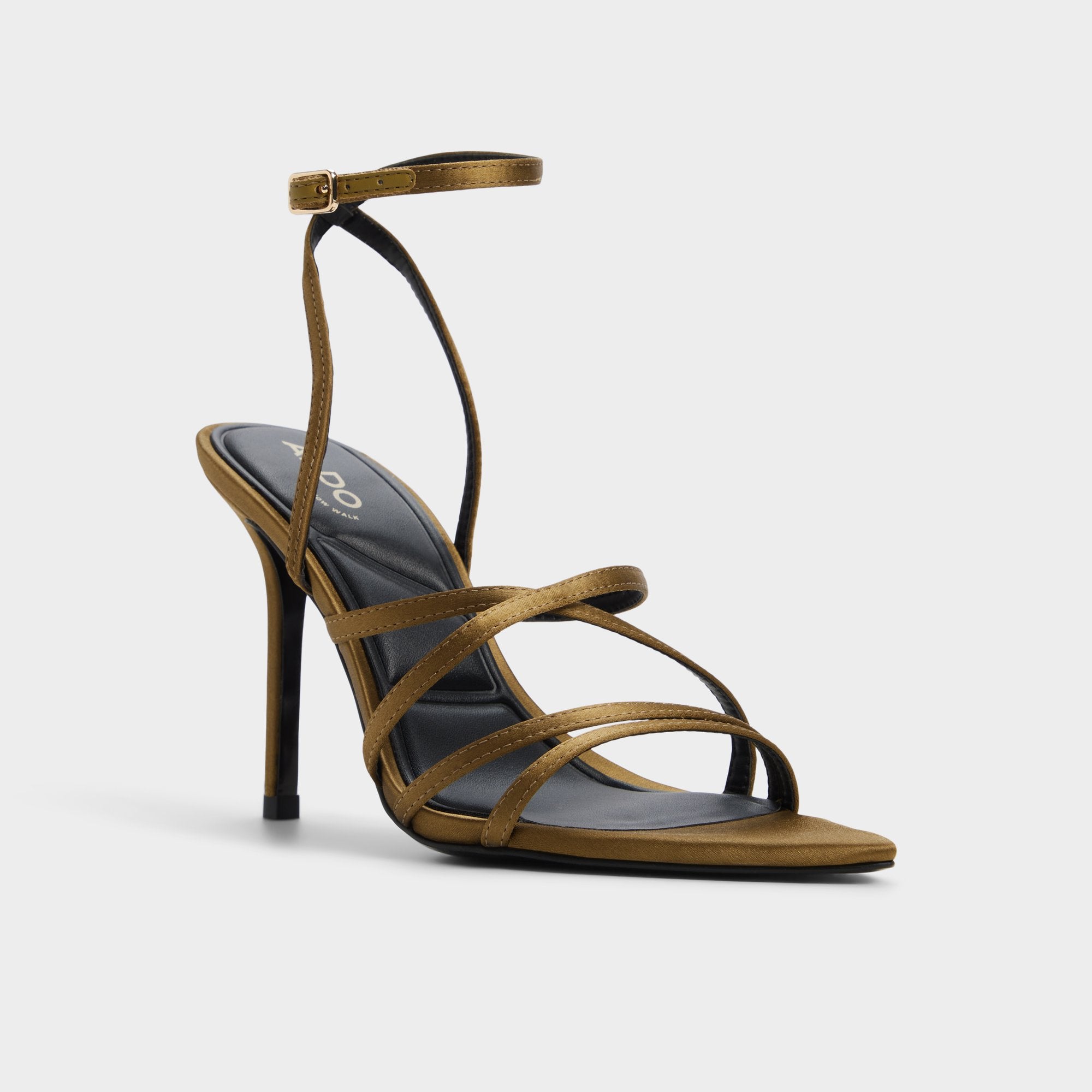 ALDO Solania sandales talon vert olive satin