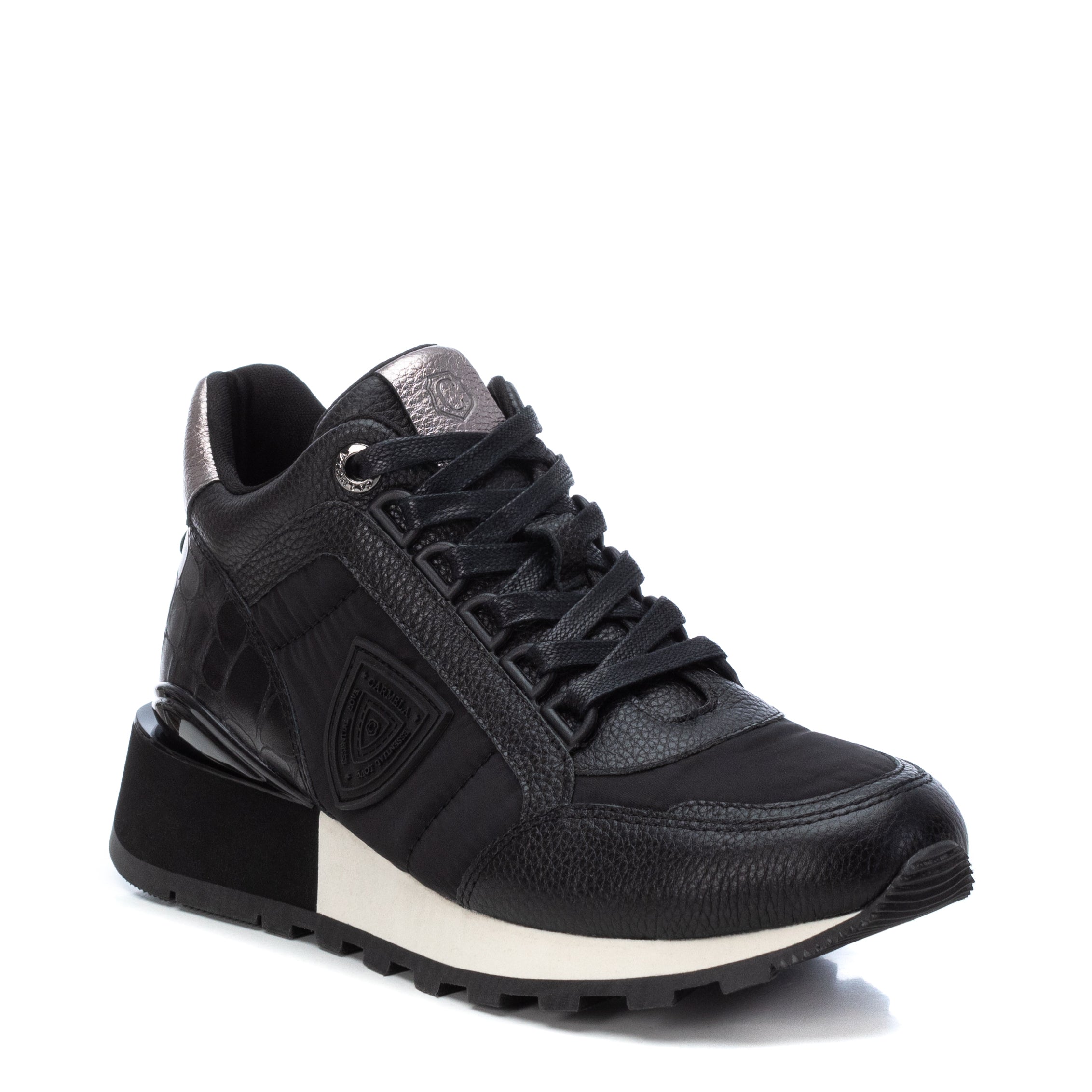 Carmela 16014401 basket montante cuir noir