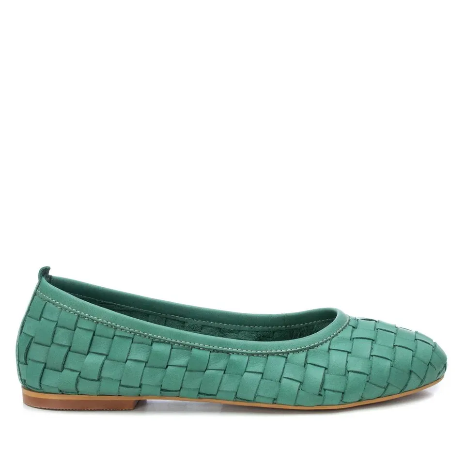 Carmela 16079602 ballerines cuir vert tressé