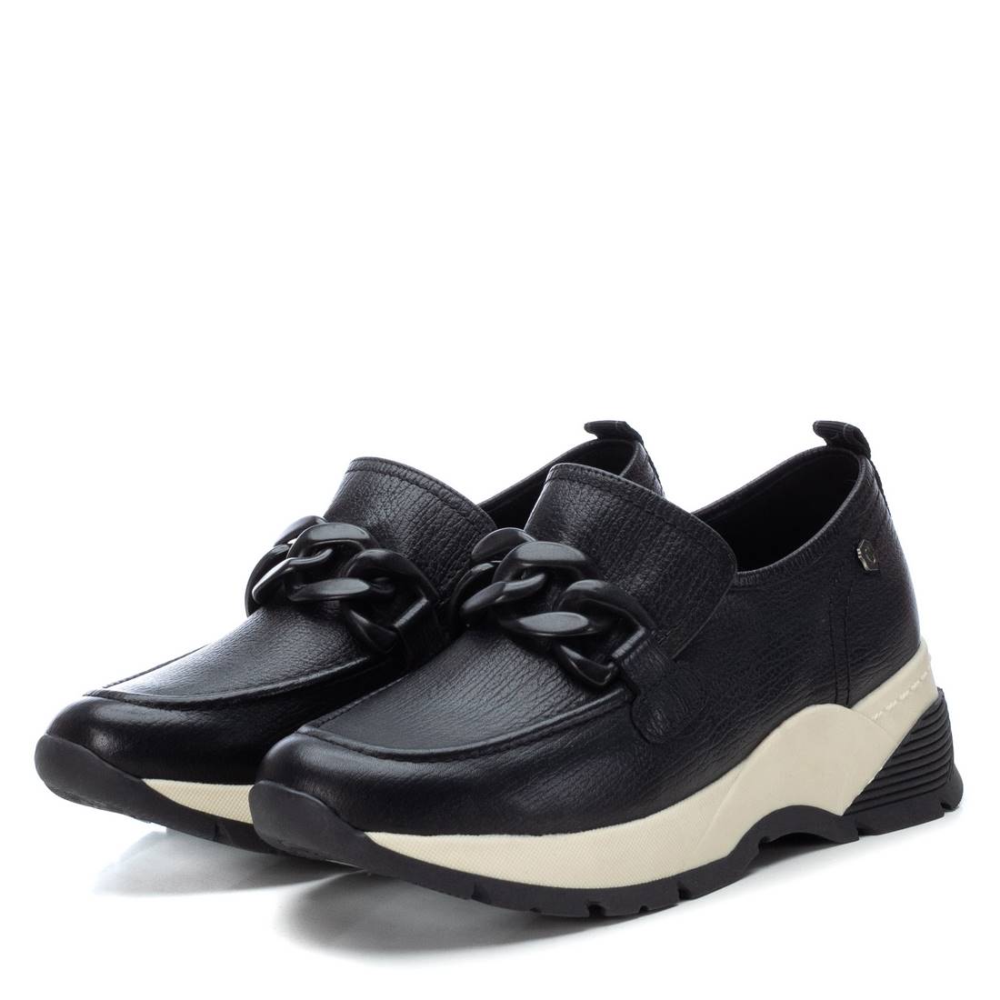 Carmela 16118301 mocassins noirs cuir chaîne