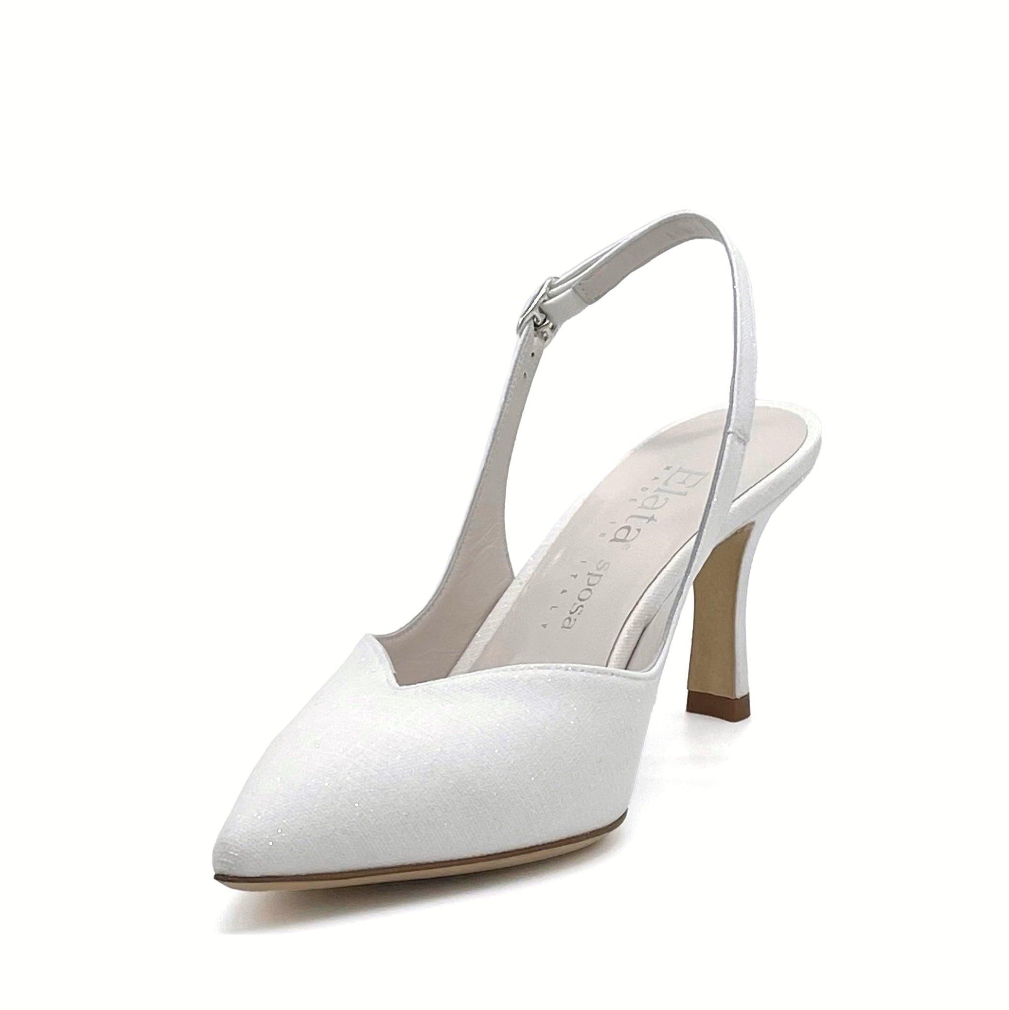 ELATA S2201 slingback blanc talon 7,5 cm