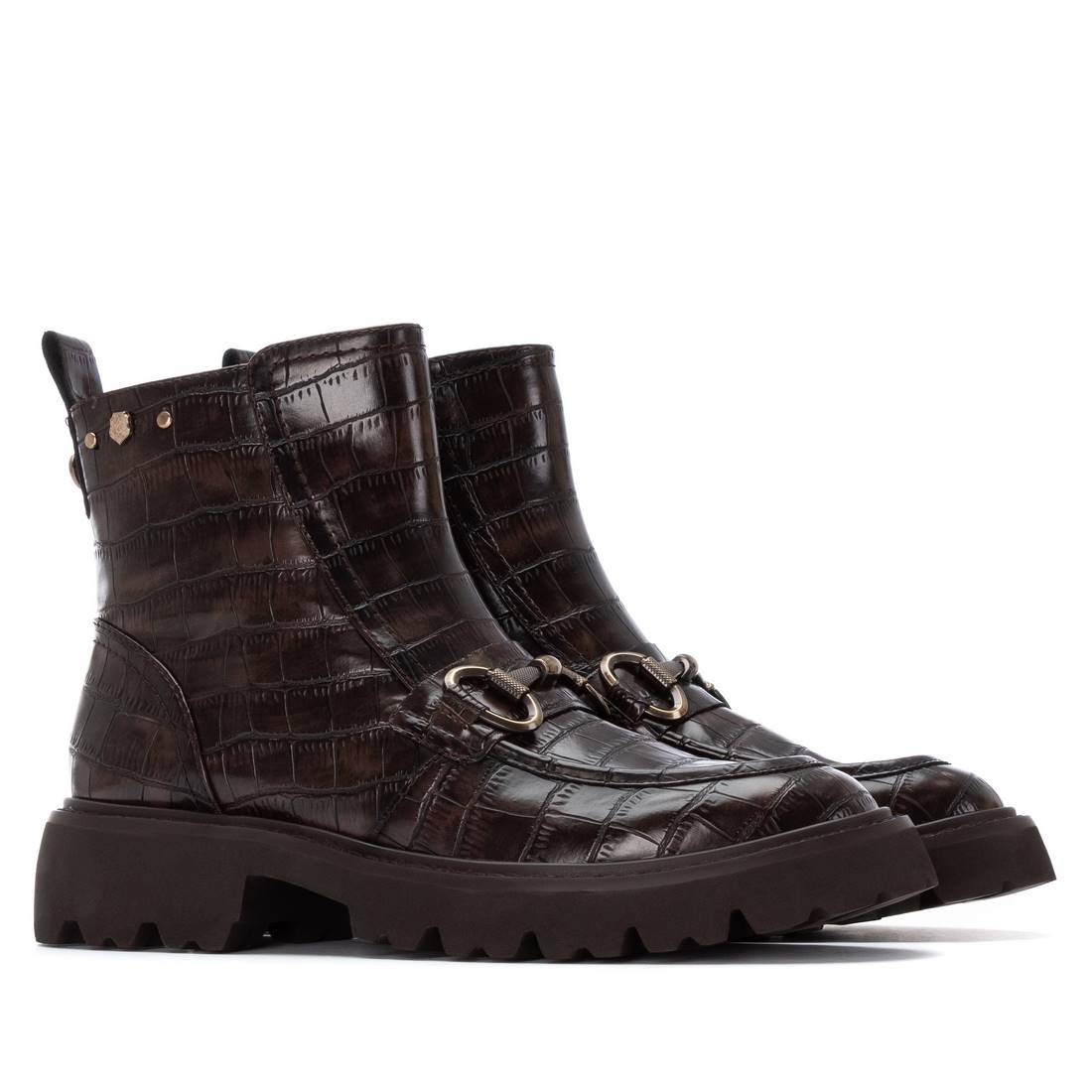 Carmela 16254802 bottines marron chaîne fermeture éclair