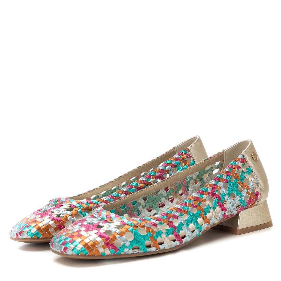 Carmela 16218607 ballerine cuir multicolore tressée