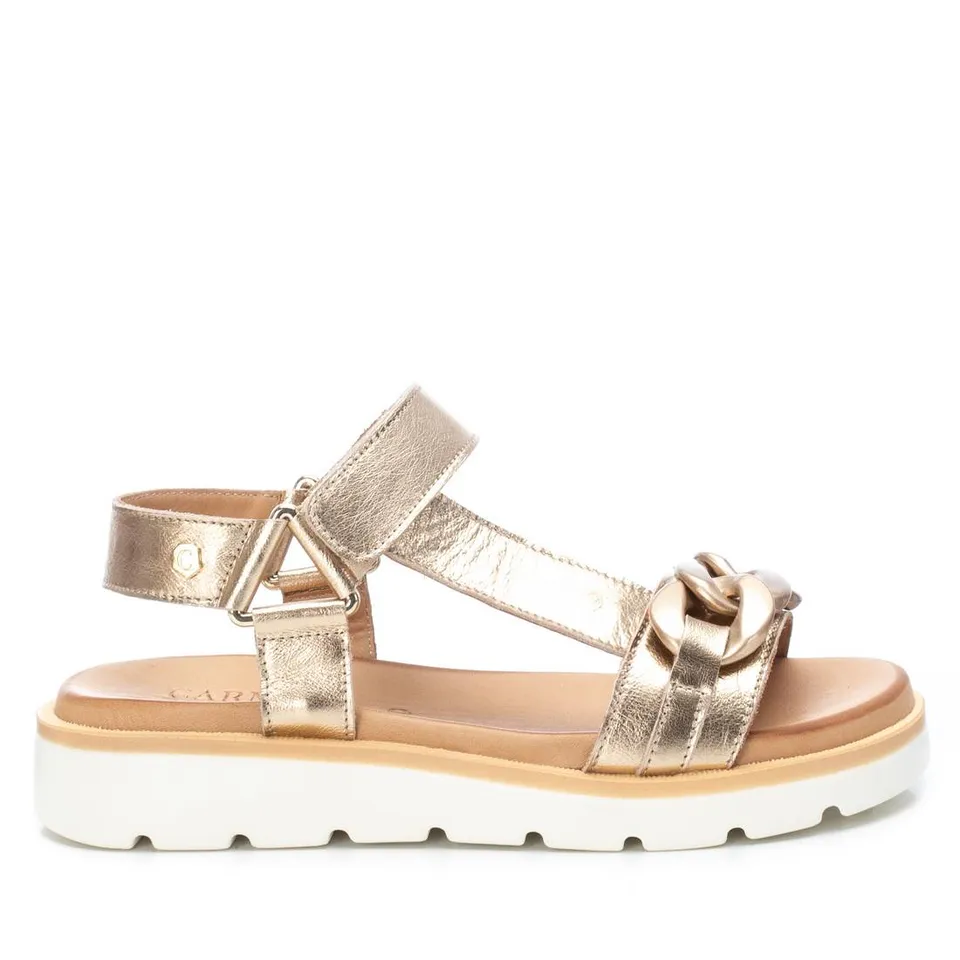 Carmela 16073905 sandale femme cuir doré scratch